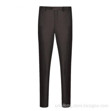 Solid Brown 100% Wool Men's Pants Suit Pants